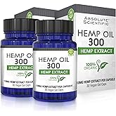 Absolute Nutrition Hemp Oil Capsules 2 Pack 60ct - 100% Organic Hemp Capsules - Rich in Omega Fatty Acids 3 6 9 - Grown and Made in USA - with MCT Oil