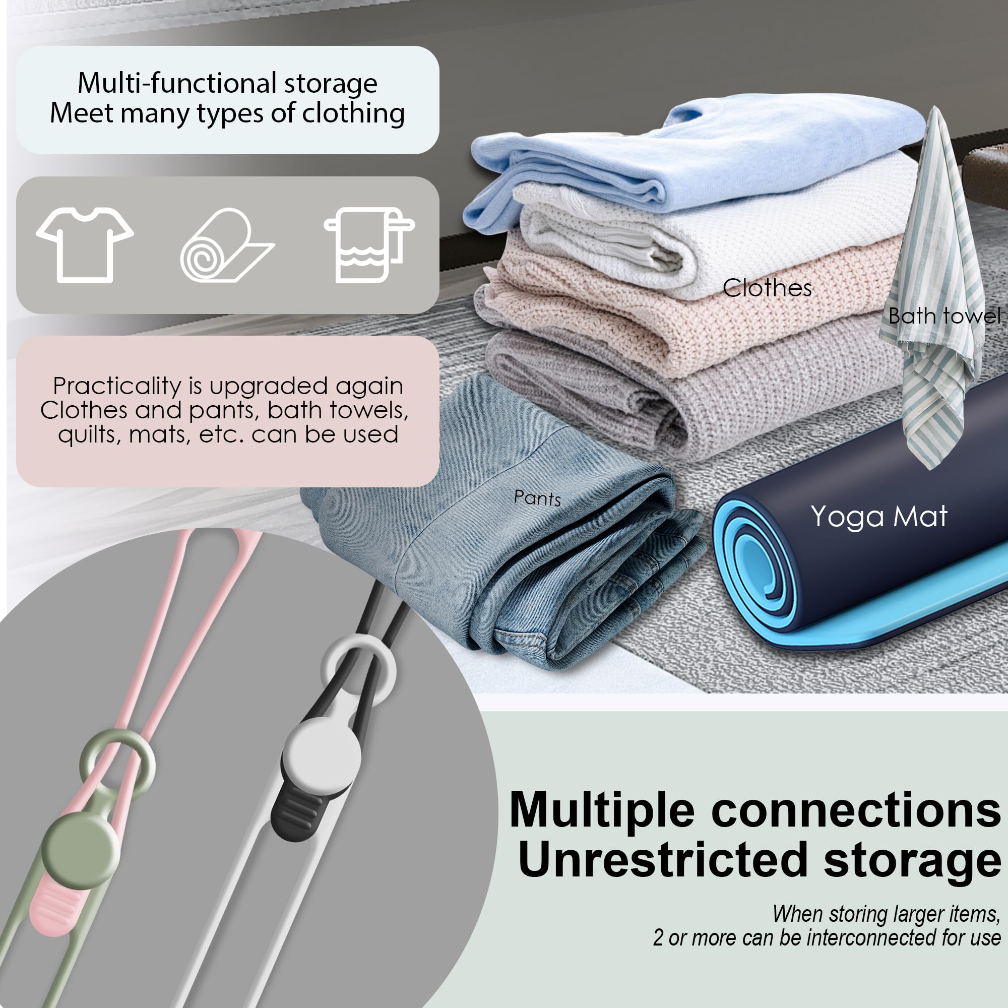 Nearockle 24Pcs Silicone Cable Straps Cord Organizer for Bundling Earphone, Phone Charger, Computer Cords, Reusable Cable Ties Wire Organizer in Home,Office,Kitchen,School (4 Colors)