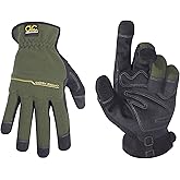 Custom Leathercraft123L Workright Open Cuff Flex Grip Work Gloves, Large