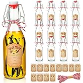 Uiifan 12 Pcs Swing Top Glass Bottles For Vanilla Extract Homemadeoz 12 Pcs Labels Clear Flip Top Glass Beer Bottles with Cap