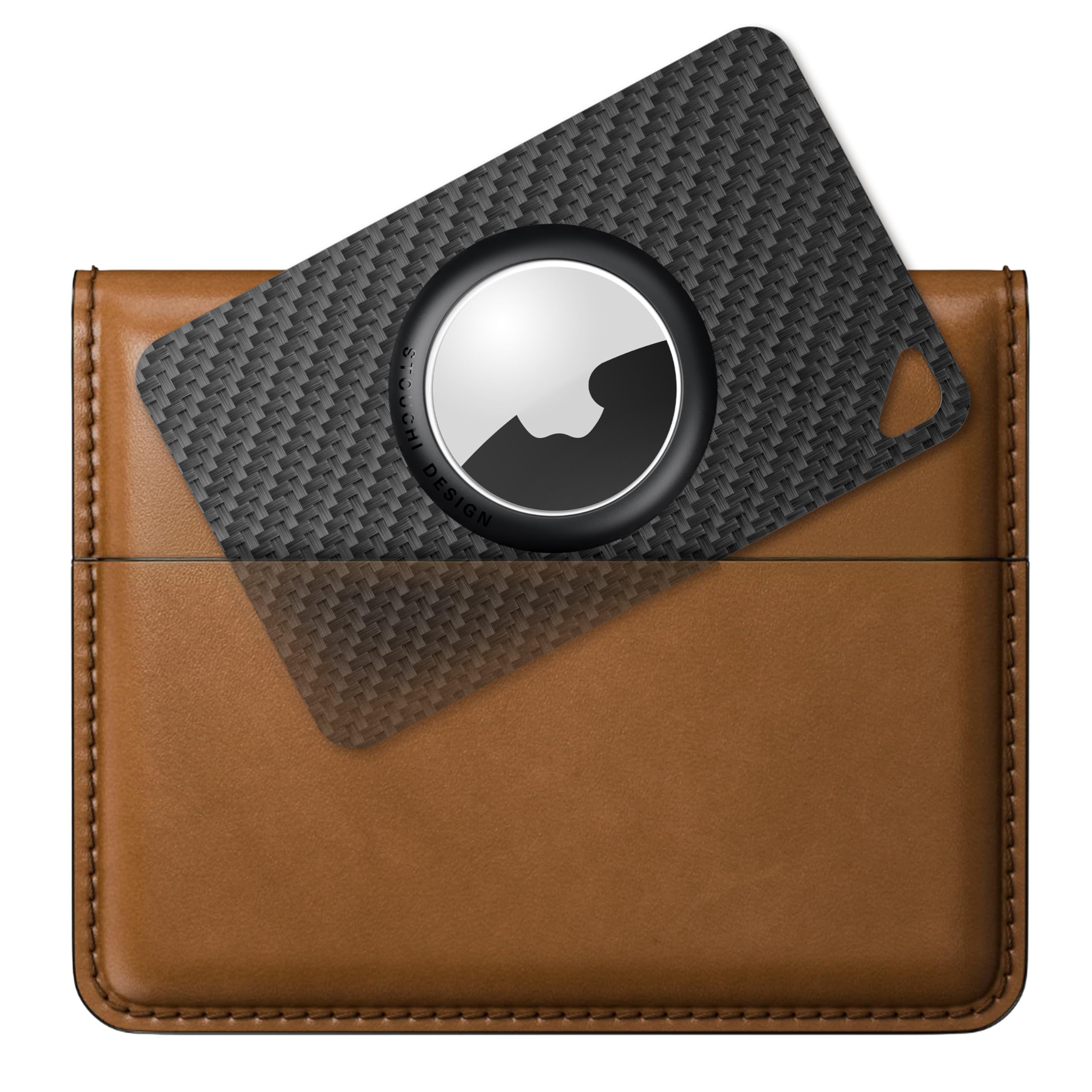Photo 1 of for AirTag Wallet Holder, [Ultra-Slim 0.023" Carbon Fiber] Stouchi Eco-Certified Anti-Loss Airtag Card Holder with Metal Spring Ring