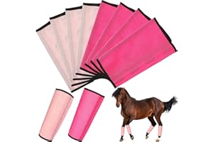 Bulyoou 8 Pcs Mesh Fly Boots for Horse Breathable Mesh Horse Boots Protective Horse Leg Wraps Horse Leggings for Preventing Flies and Mosquitoes Bites (Light Pink, Dark Pink)