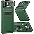 Caka Galaxy Z Flip 3 5G Kickstand Case - Heavy Duty Shockproof Protection, Wireless Charging, Green