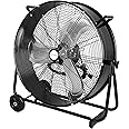 BILT HARD 24" 8100 CFM High Velocity Industrial Drum Fan, 3-Speed Heavy Duty Metal Shop Fan for Warehouse, Workshops, Garage, Factory and Basement - UL Listed