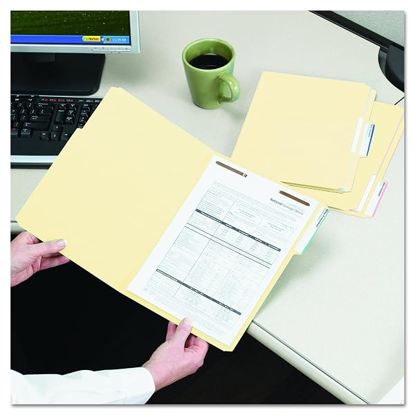 SMEAD FASTENER FILE FOLDER, 2 FASTENERS, REINFORCED 1/3- CUT TAB, LEGAL SIZE, MANILA, 50 PER BOX