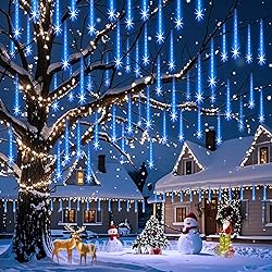 Weepong Meteor Shower Lights Outdoor Christmas