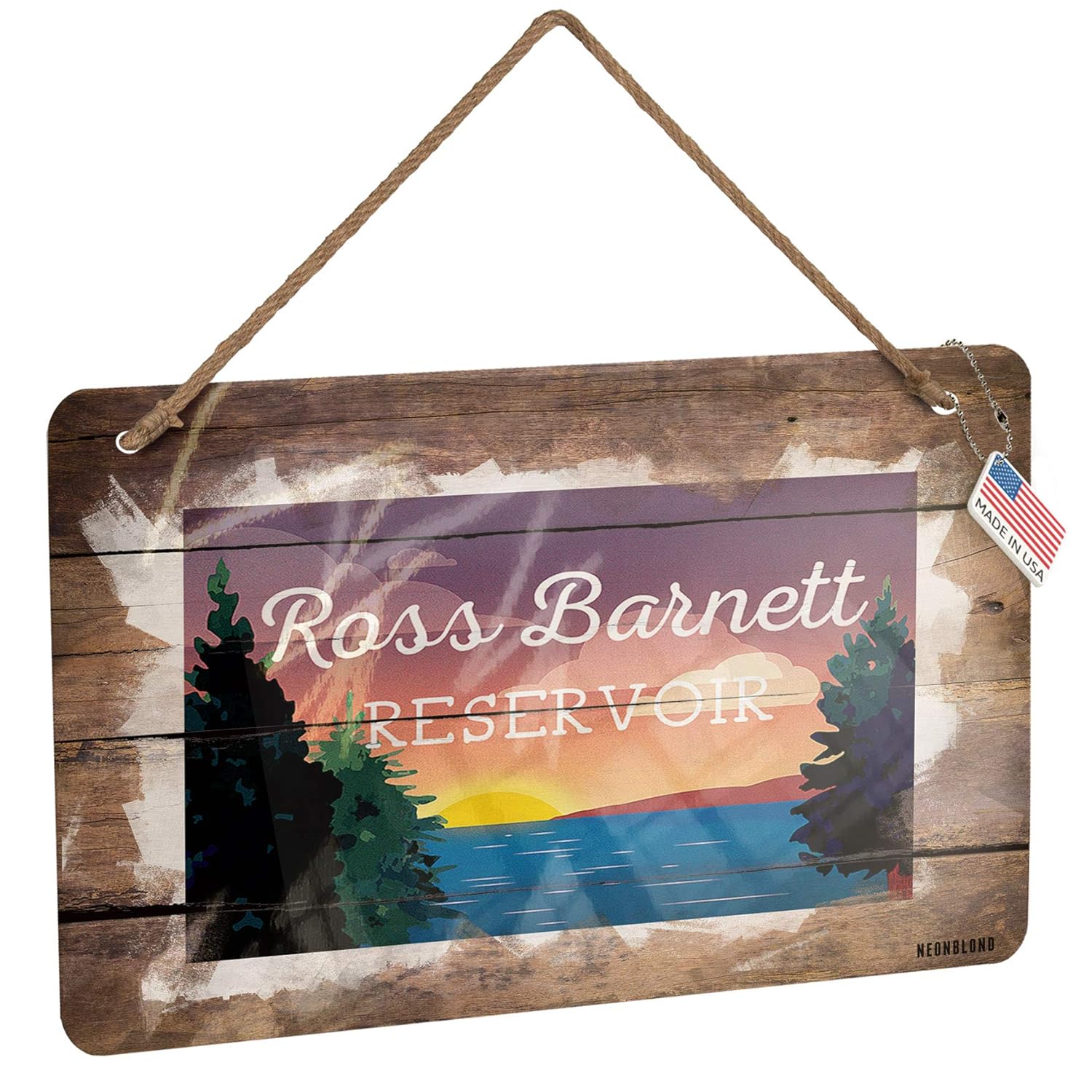 Amazon Com Neonblond Metal Sign Lake Retro Design Ross Barnett