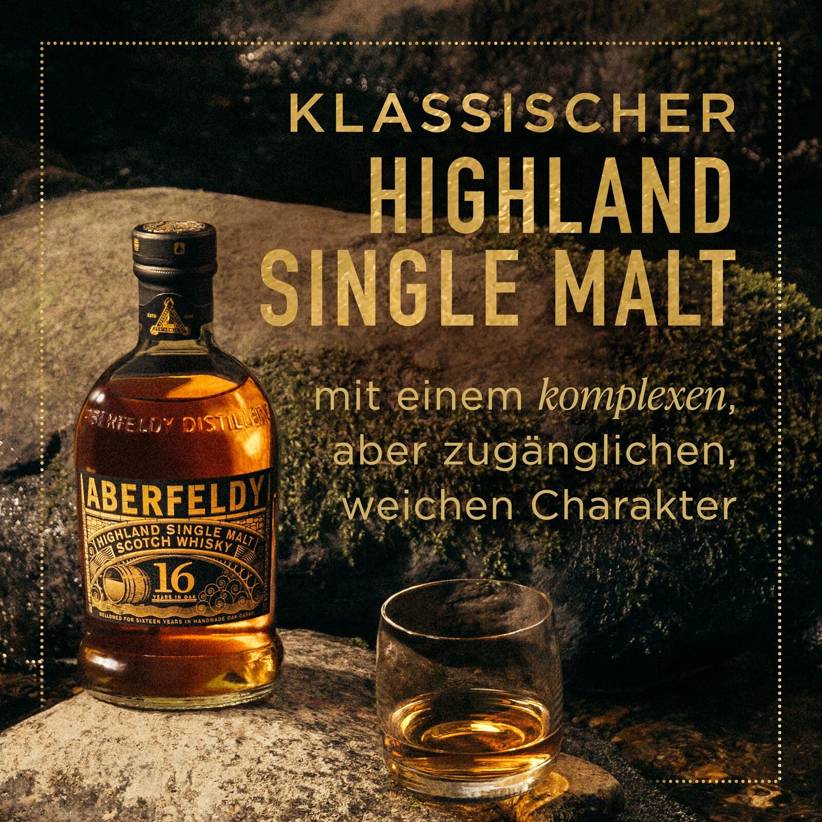 Aberfeldy 16 Jahre Single Malt Scotch Whisky, 40 Vol.-%, 70 cl/700 ml, Premium-Whisky, in Oloroso-Sherry-Fässern (1. Fill) gereift 3