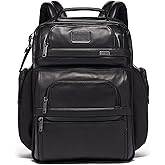 TUMI - Alpha Brief Pack - Men's and Women's Work and Travel Laptop Backpack with Padded Adjustable Strap - Fits Up to 15" Screen - Black Leather