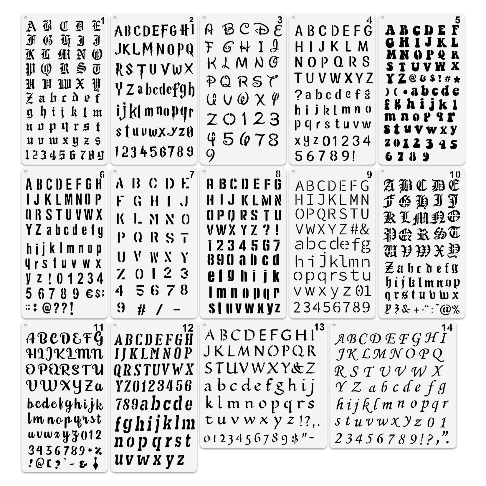 View 1 of 1/2 Letter Stencils for Painting on Scrapbook Journal Wood Small Number Template Paint Stencils on Art Craft Canvas Wall Fabric Rock (letter14)