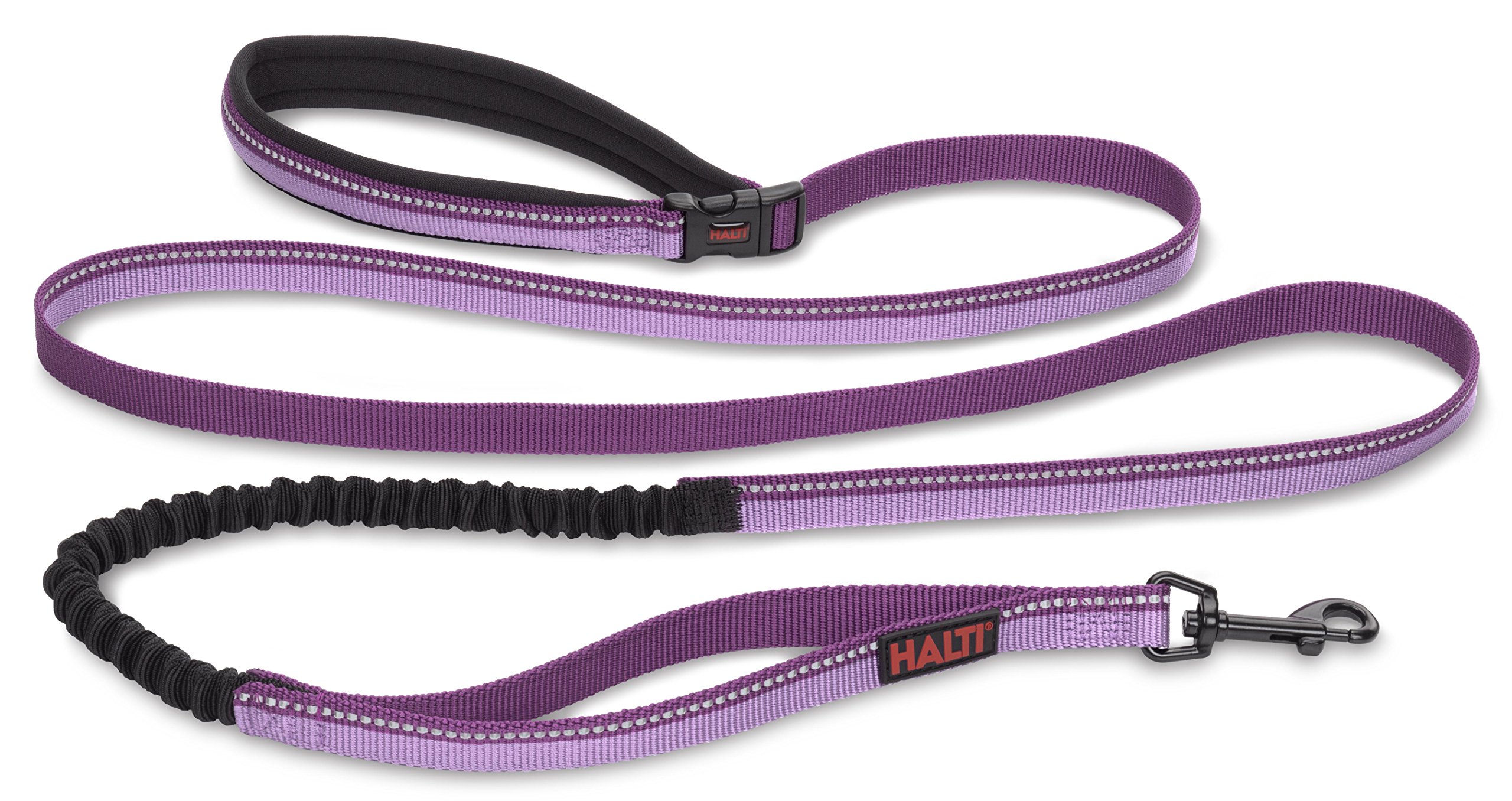 HALTI Active Lead Size Large, Purple, Award-Winning Bungee Dog Lead, Shock-Absorbing Anti-Pull Leash, All-in-One Neoprene Padded Belt & Lead, Perfect for Running & Training with Medium & Large Dogs