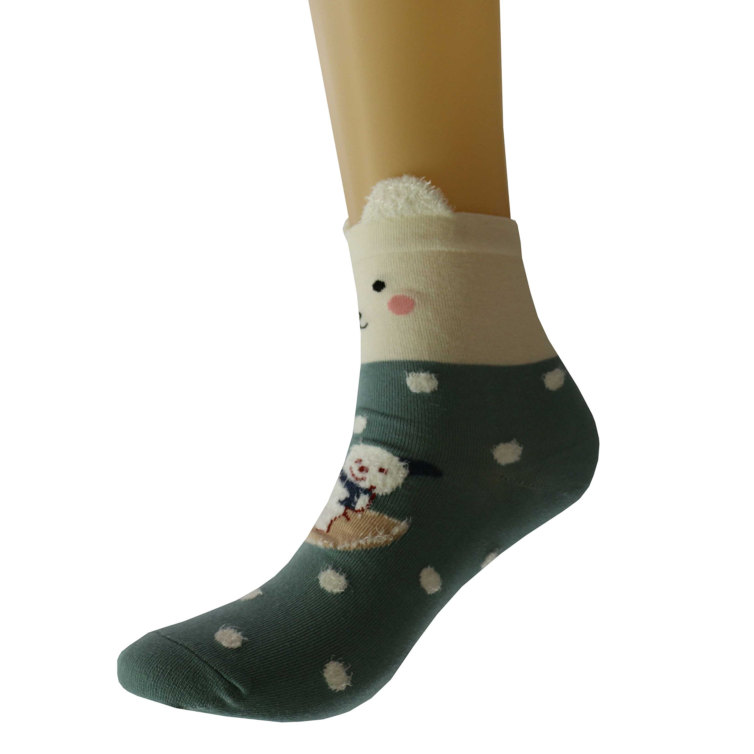 Lomon Women Cute Animal Socks Casual Crew Socks 4 Pairs (SET1) free size