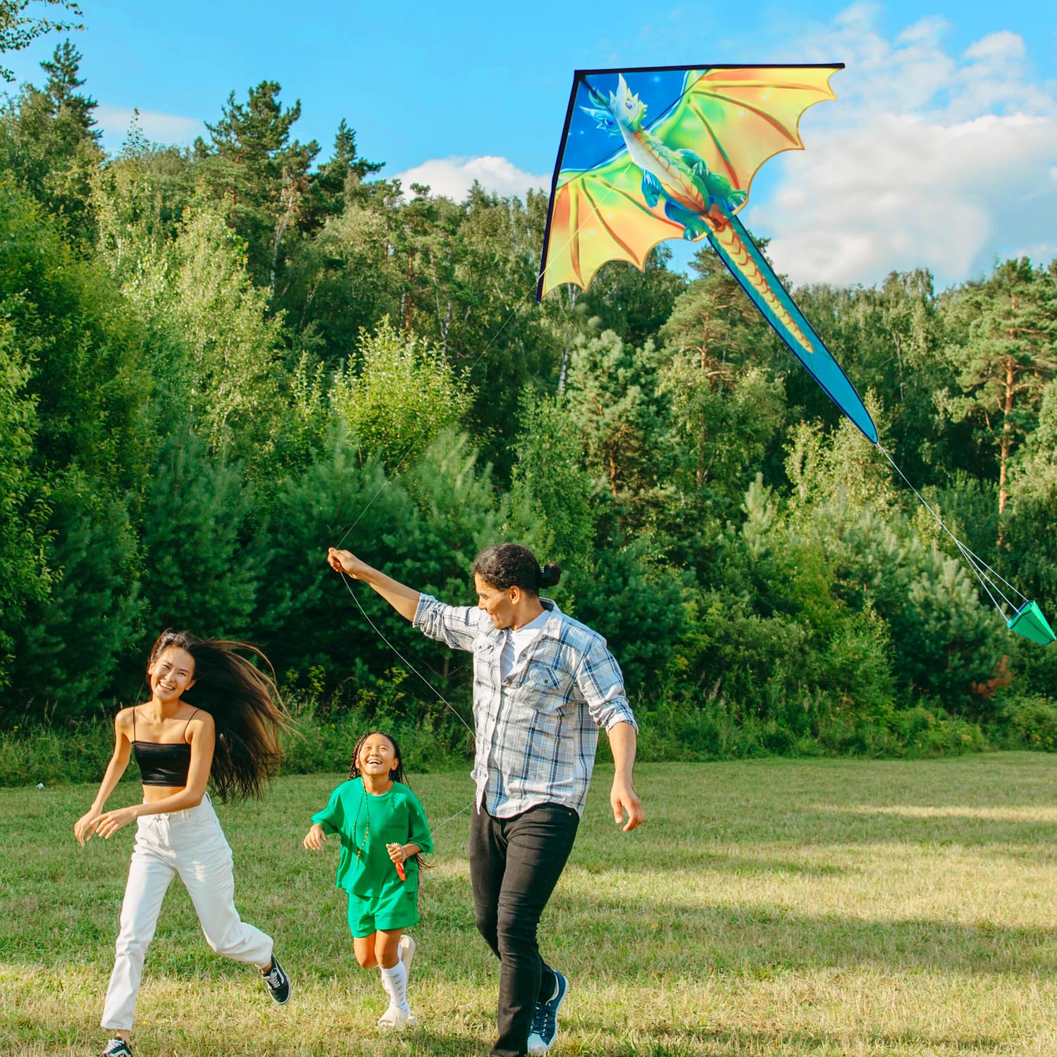 Xida Kites for Kids Ages 4-8, Large Kite for Adults, Easy to Fly Beach Kites with Handle and String,Perfect for Beginners,Beach,and Outdoor Flying Fun