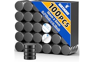 GRTARD 100 Pack Ceramic Magnets for Crafts, Small Round Disc Crafts Magnets with Adhesive Backing, Flat Circle Ferrite Industrial Magnets for Refrigerator, DIY, Crafts, Classroom,Science Projects (18x5mm)