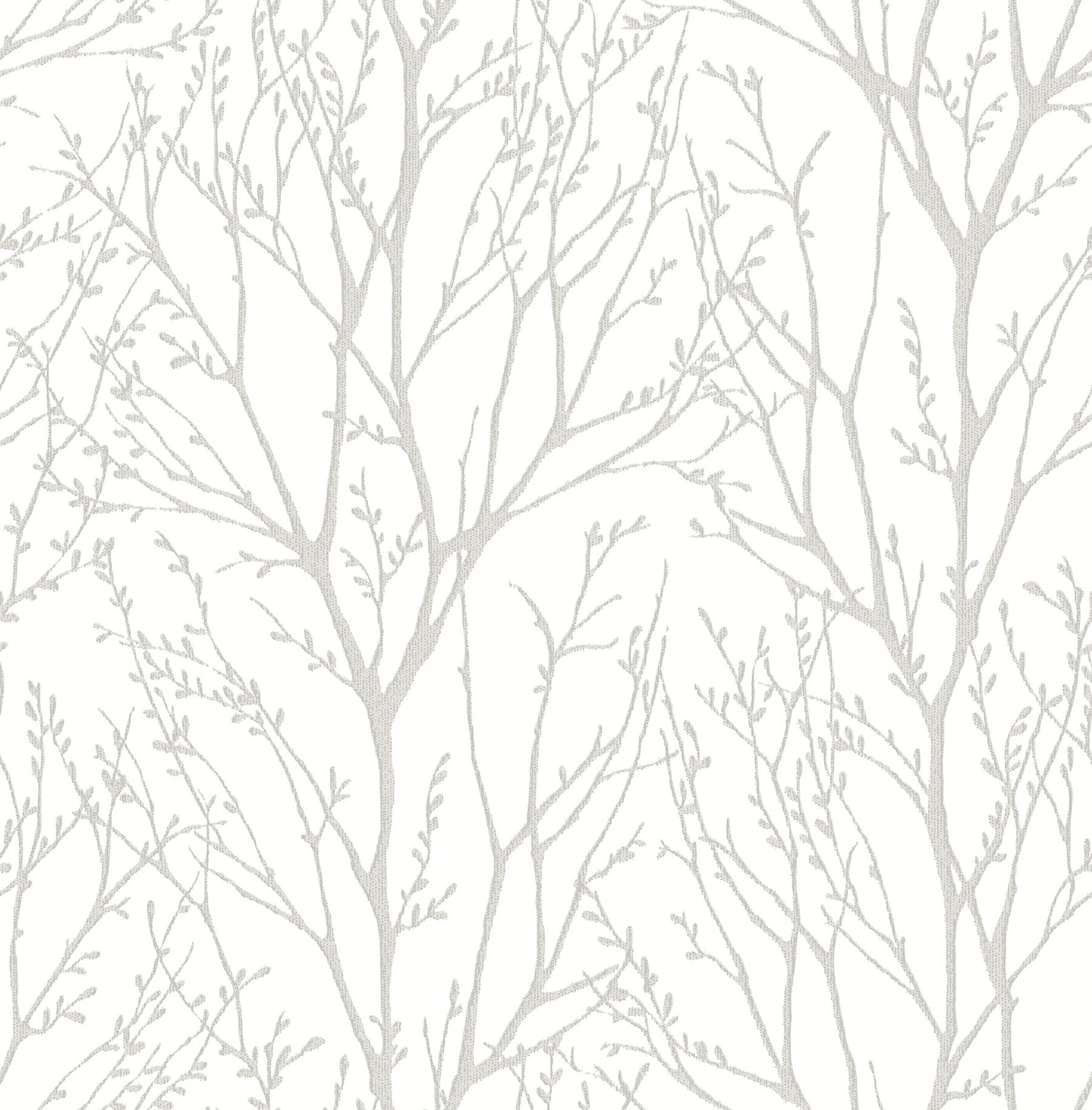NuWallpaper NU2394 Treetops Peel and Stick Wallpaper, White/Off-White