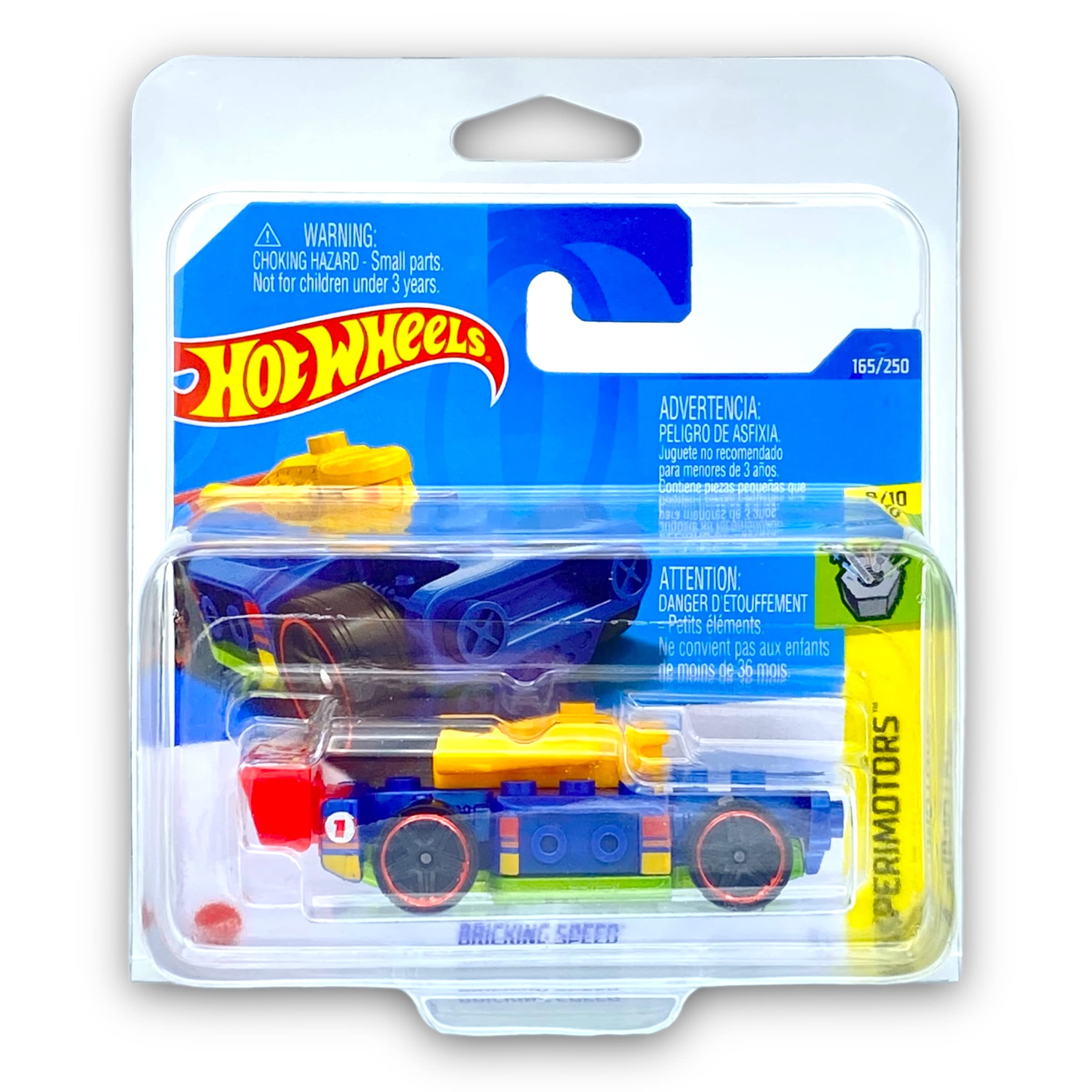 Hot Wheels Bricking Speed (Multi Coloured) 9/10 Experimotors 2022-165/250 (Short Card) - COMES IN A KLAS CAR KEEPER PROTECTIVE COLLECTORS CASE - HCX30