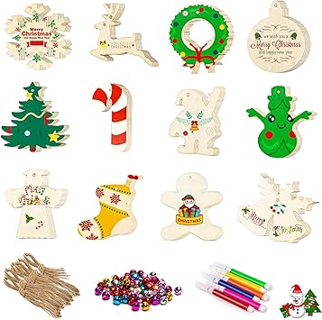 Download Watinc 186pcs Wooden Christmas Ornament Diy Christmas Craft Kit For Kids Include Unfinished Xmas Patterns Wooden Slices Colorful Bells Color Pens Christmas Party Hanging Decoration Set Amazon Co Uk Toys Games Yellowimages Mockups