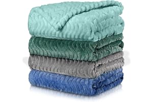 Frienda 4 Pcs Baby Fuzzy Blanket Fluffy Baby Blanket for Boys Girls Soft Warm Infant Newborn Toddler Receiving Nursery Bed Supplies, 32 x 24 Inch(Classic Color)