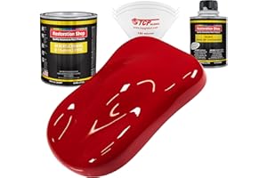 Restoration Shop - Viper Red Acrylic Enamel Auto Paint - Complete Quart Paint Kit - Professional Single Stage High Gloss Automotive, Car, Truck, Equipment Coating, 8:1 Mix Ratio, 2.8 VOC