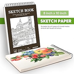 Soucolor 8" x 10" Blank Spiral Notebook| 100 Sheets
