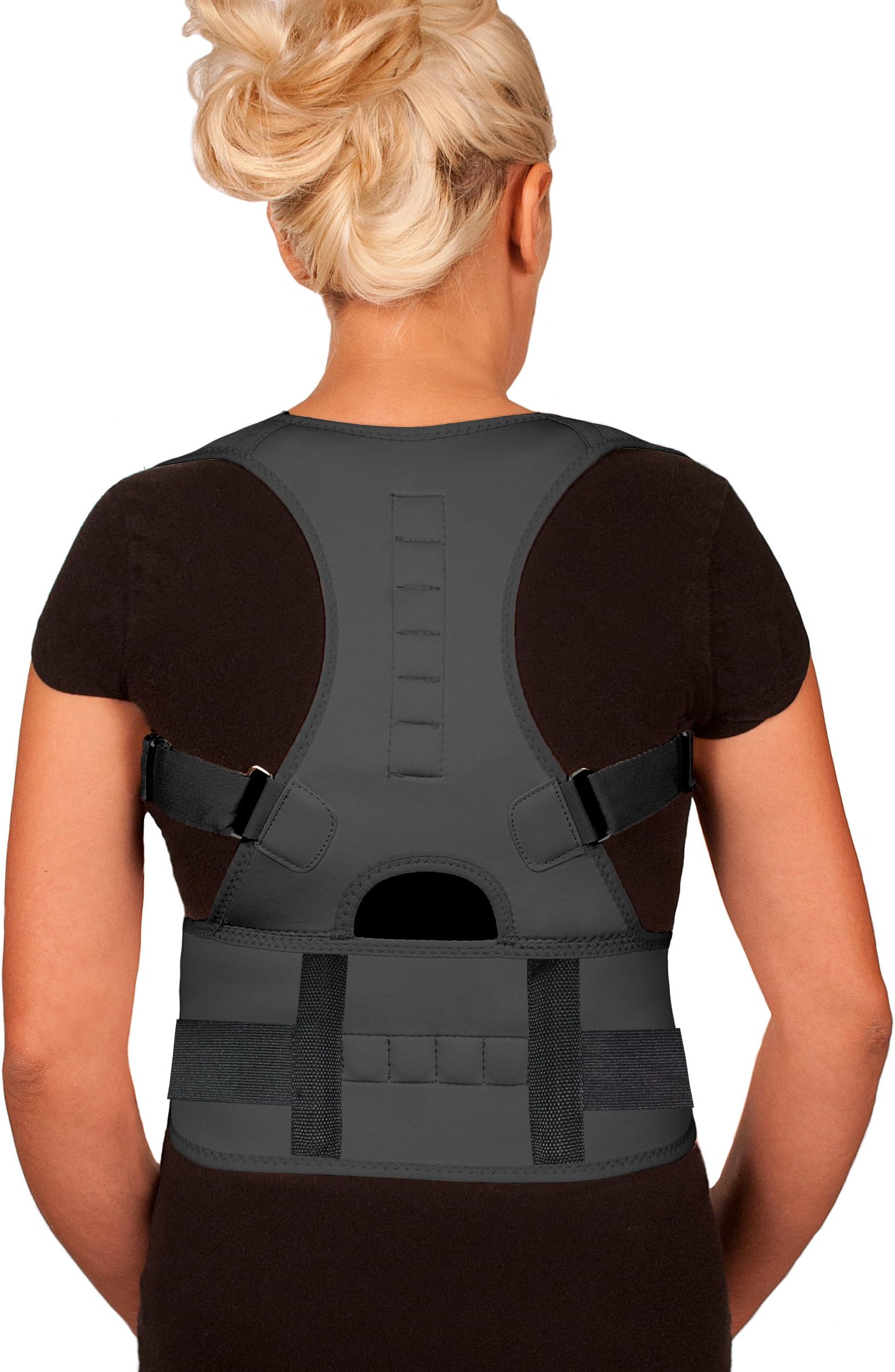 Teleshop Medical Grade Adjustable Magnetic Therapy Lumbar Support, Black, 7.5 Ounce (Pack of 12)