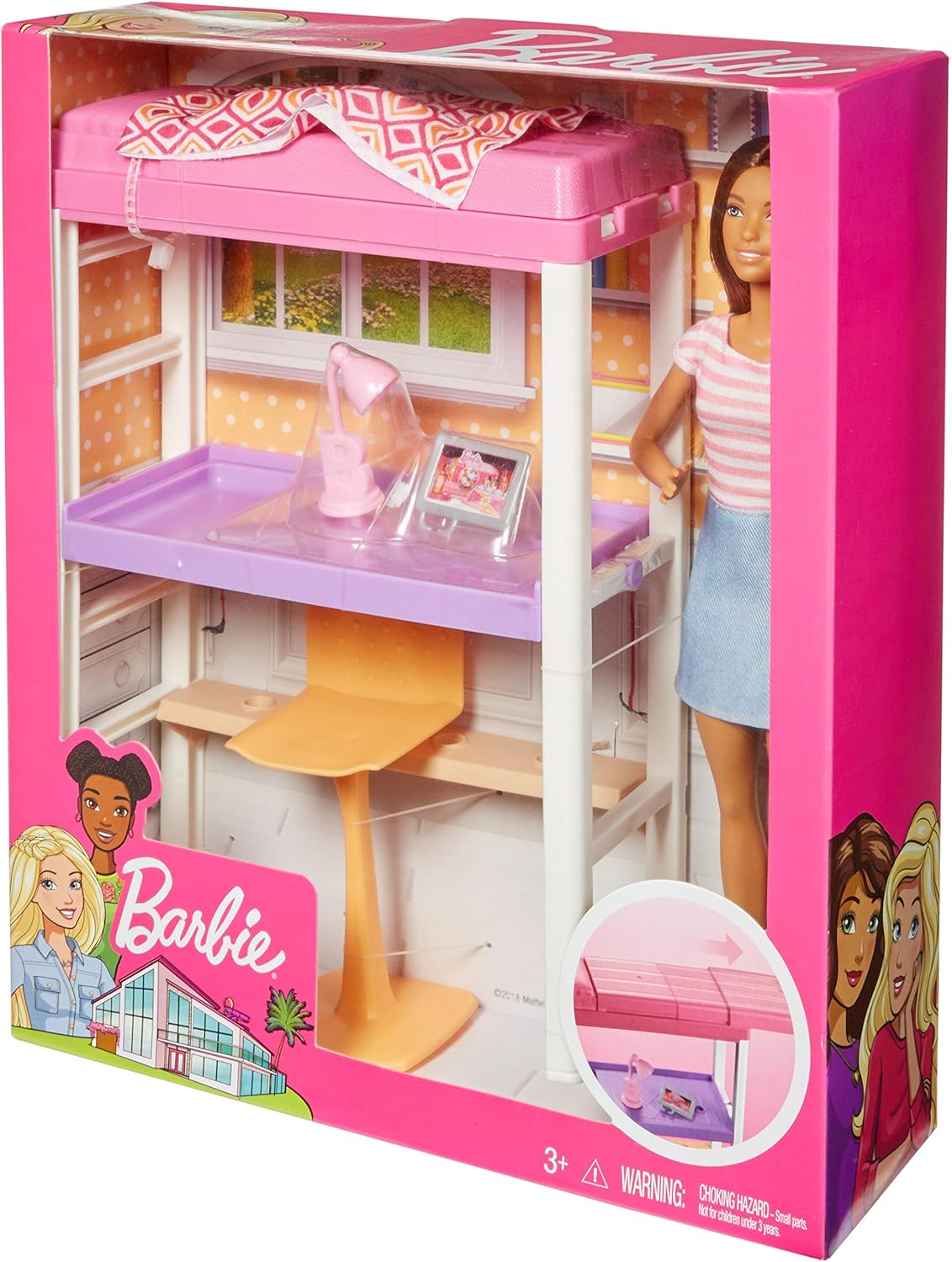 Barbie Loft Bed Playset Kids Paradise