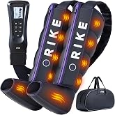 RIKE Leg Compression Massager with Heat for Circulation and Pain Relief FSA | [2026 Upgraded] 5 Chamber Full Leg Zipper Boots, 6 Modes &amp; 3 Heat Levels, Air Recovery Massage for Athletes, Gift for Mom Dad