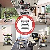 Towallmark 3-Tier Collapsible Service Cart, 168 lbs Load Capacity, Black view 7