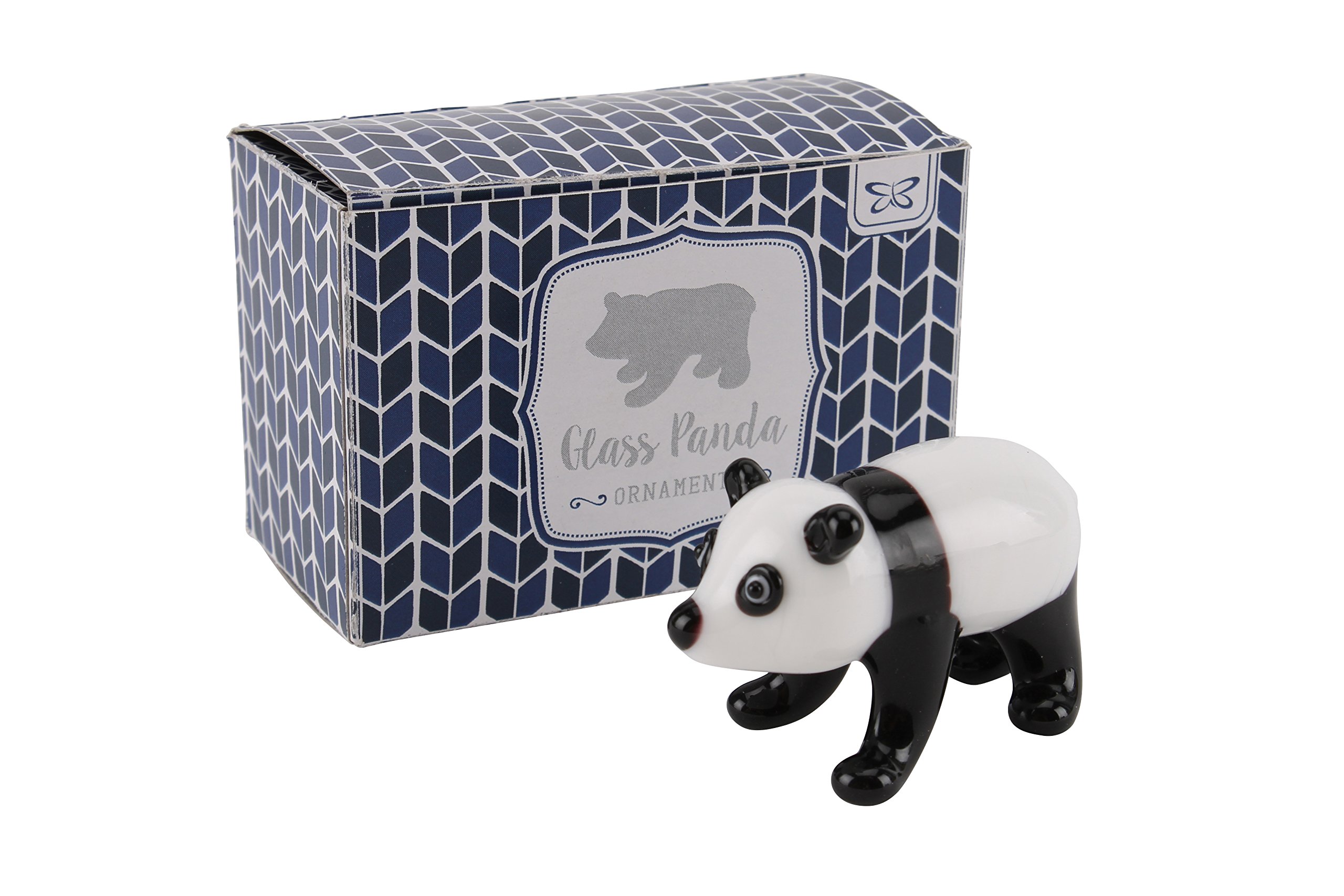 CGB Giftware | Ornamental Glass Black and White Panda in Gift Box | Handmade Artisan Collectable Gift | Keepsake | Glass Panda | Artisan Glass | HD357