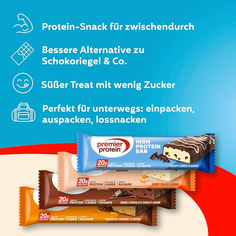 - High Protein Bar 50% - Multiflavourbox - 20 x 40 g - Low Sugar - - High Protein Bar