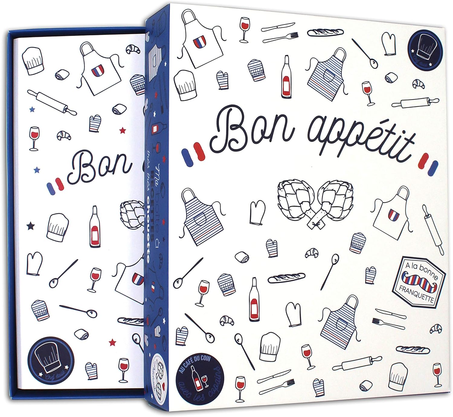 TOGA BY DRAEGER Paris 1886 Frenchy Recipe Folder Stationery Kit Blue White Red Includes Stickers & Accessories French Kitchen One Size - Image 3