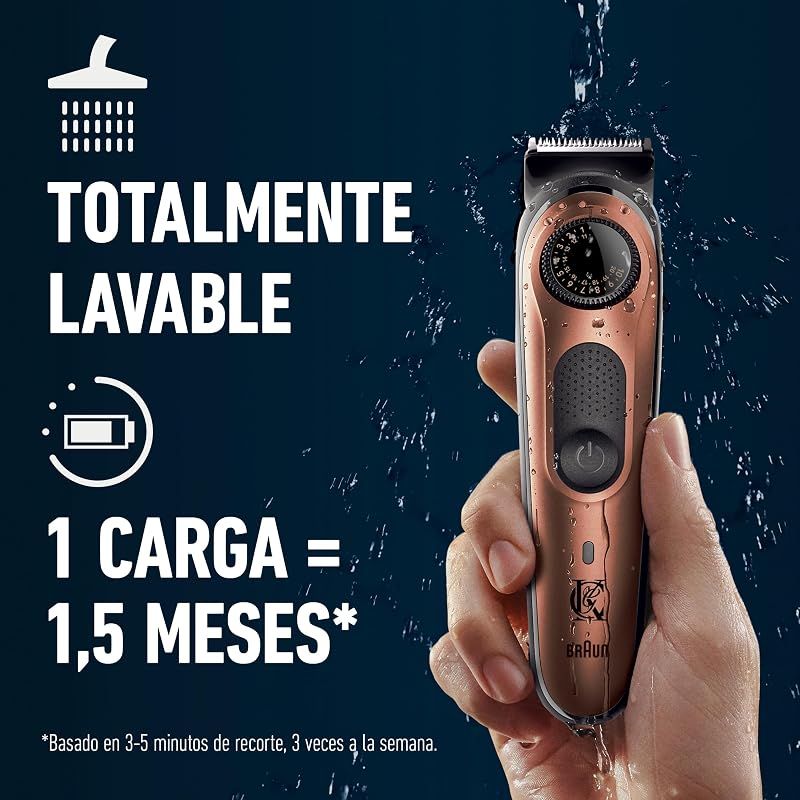 Aparador de barba elétrico king c. gillette pro para homens, mostrador de precisão, 40 comprimentos, lâminas de metal, cabeça lavável e pentes