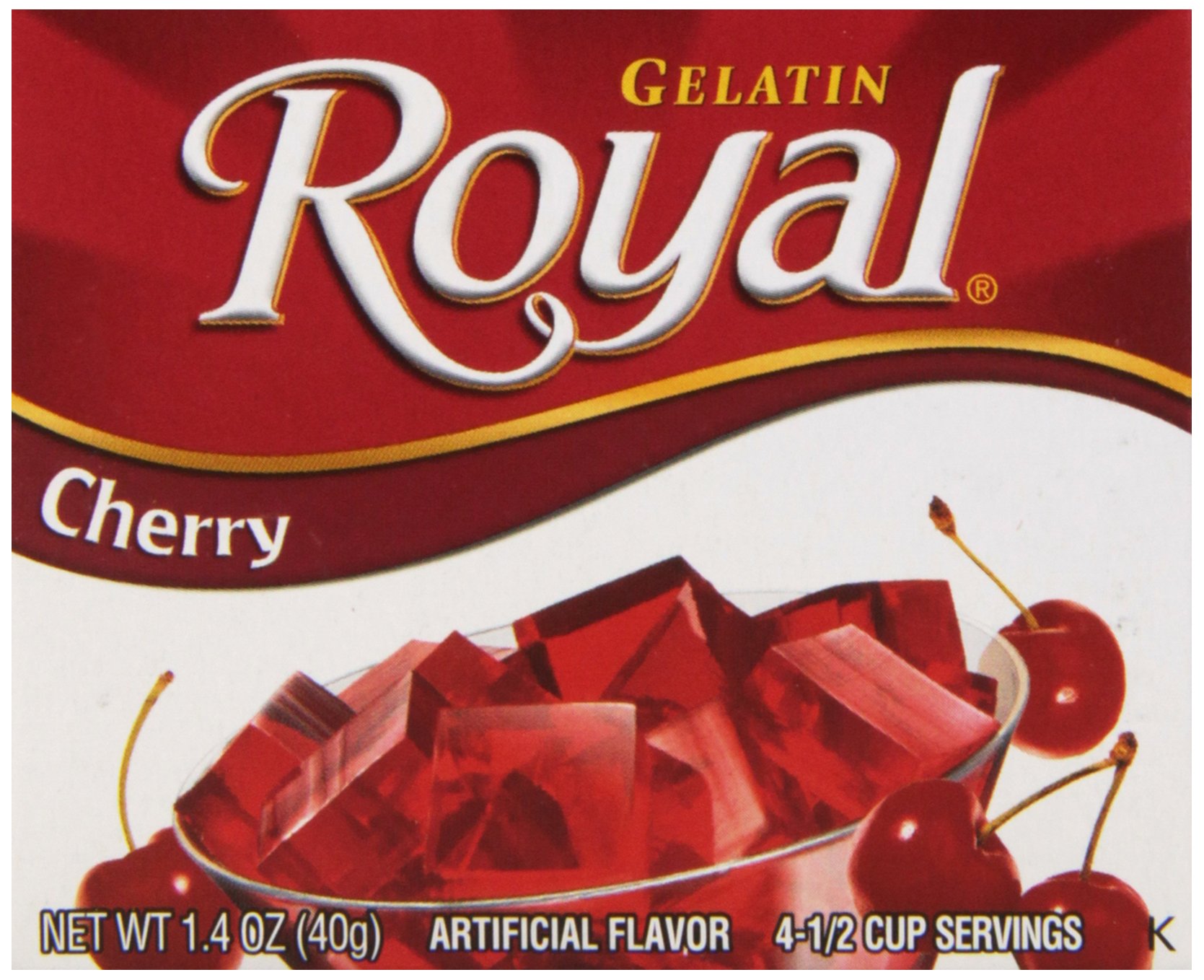 Royal Gelatin, Fat Free Dessert Mix, Raspberry (12 1.4 oz Boxes) Gelatin