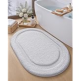Color&Geometry White Bathroom Rugs, Non Slip, Absorbent, Soft, Washable, Thick Bath Mat, 24"x36" Small Bath Rug Bath Mats for Bathroom Floor, Shower, Sink, Vanity