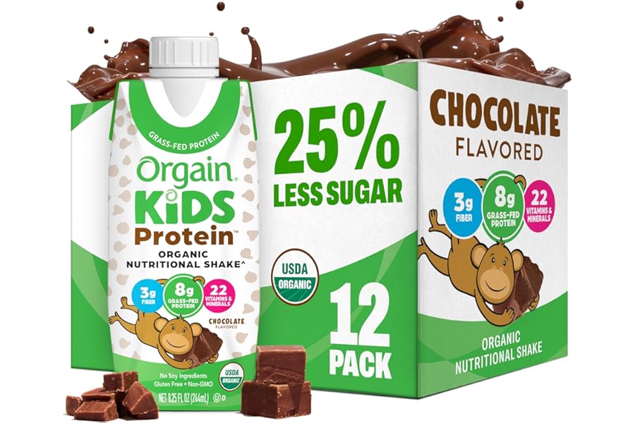 Orgain Organic Kids Nutritional Dairy Protein Shakes, Chocolate, Healt…