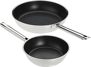 RÖSLE ELEGANCE Bratpfannen-Set 2-tlg., Hochwertige Universalpfannen mit robuster Antihaftversieglung ProPlex, 20 und 28 cm, Edelstahl 18/10, Induktionsgeeignet, Spülmaschinengeeignet