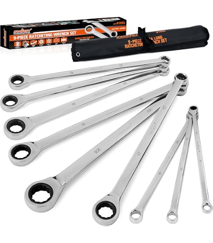 TEKTON 13/16 Zoll Ratschenschlüssel Mit Flexkopf, 12-Punkt | WRC26321, Satiniertes Chrom-Finish, 180° Schwenkbar