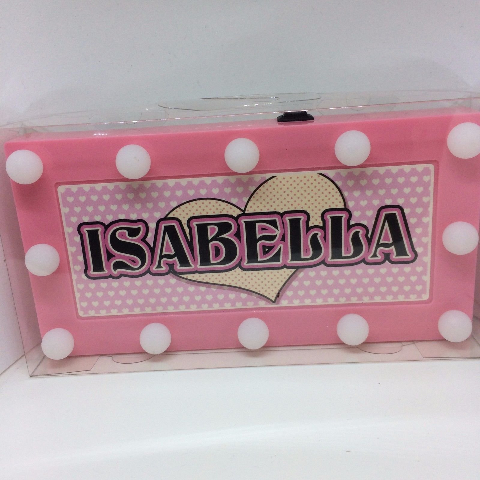 ISABELLA Childrens LED Personalised Name In Lights room Sign