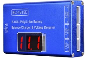 SC2000 Airsoft Battery Charger- Lipo/Li-Ion Balance Smart Charger for 11.1V 7.4V 14.8V 2S 3S 4S Battery with Battery Checker for Airsoft Gun Gel Ball Blaster Splat Ball Gun & RC Hobby