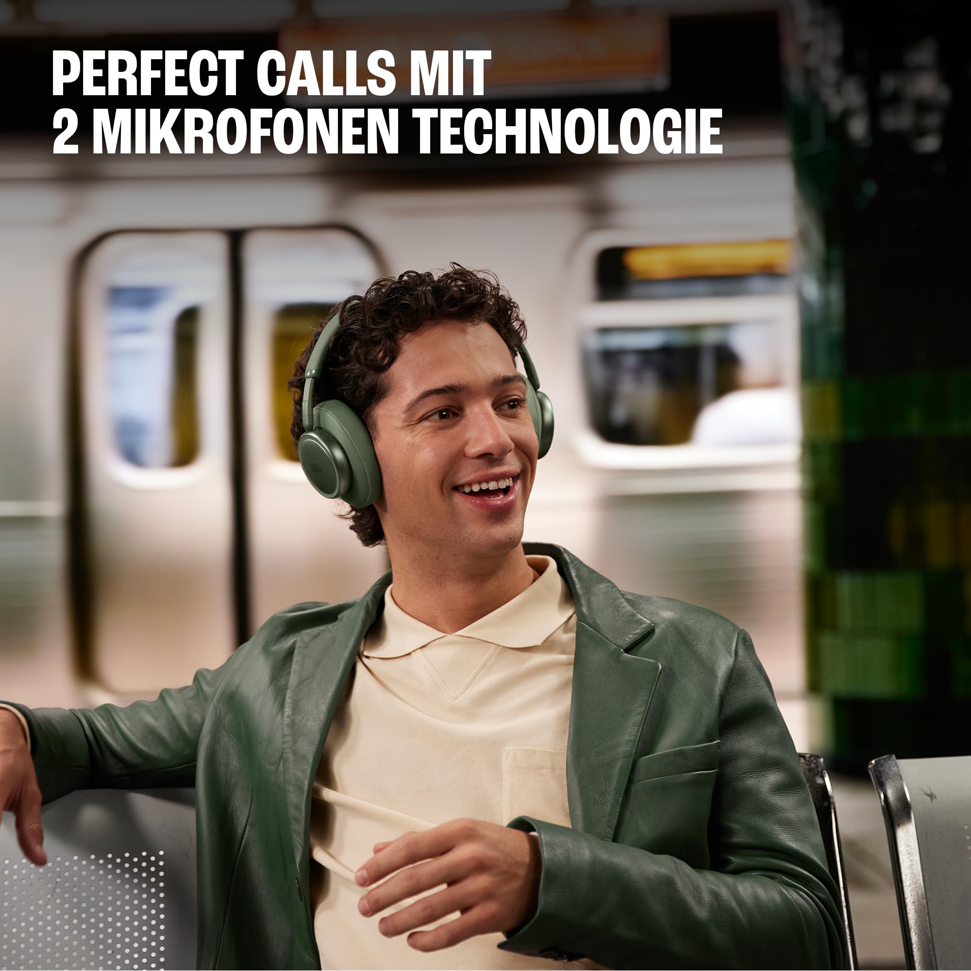 JBL Live 780NC Kabellose Over‑Ear‑Kopfhörer mit Adaptivem Noise Cancelling, Spatial Sound, Sprachsteuerung und JBL Pure Bass, Grün 3
