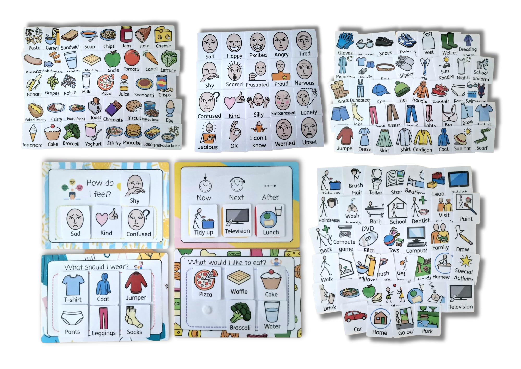 Learning Fun Resources Bumper Pack Of Communication Cards - SEN/Autism - with 140 Communication cards - 4 communication boards