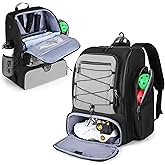 GOBUROS Pickleball Bag for 4 Paddles with Shoe Compartment, Pickleball Backpack with Fence Hook for Pickle Ball Accessories, Pickle Ball Bags for Men and Women, Bag Only