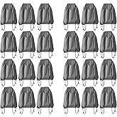 JohahaTim Drawstring Backpack Bulk 24Pcs Draw String Backpack Bags DIY Gym Sports Traveling Yoga Cinch Bag Sackpack Drawstring(grey)