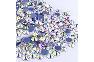 Dowarm 1440 Pieces Hotfix Crystal AB Rhinestones, HotFix AB Stones Crystals for Crafts Clothes, Flatback Glass Crystal Rhinestone Gems for Decoration (SS20)