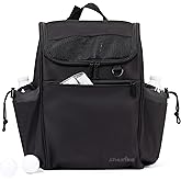 Athletico Elite Edition Golf Shoe Bag - Zippered Shoe Carrier Bags With Ventilation & Outside Pocket for Socks, Tees, etc. (Black)