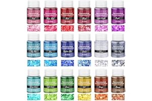 Chunky Glitter for Resin, Thrilez 18 Colors Holographic Chunky Glitter Sequins Craft Glitter Powder Tumbler Glitter for Resin Decoration Nail Art Slime (0.35oz/Pack)