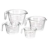AmazonCommercial Glass Measuring Cup Set, 4 Piece Set Includes 1 Cup, 2 Cup, 4 Cup, and 8 Cup