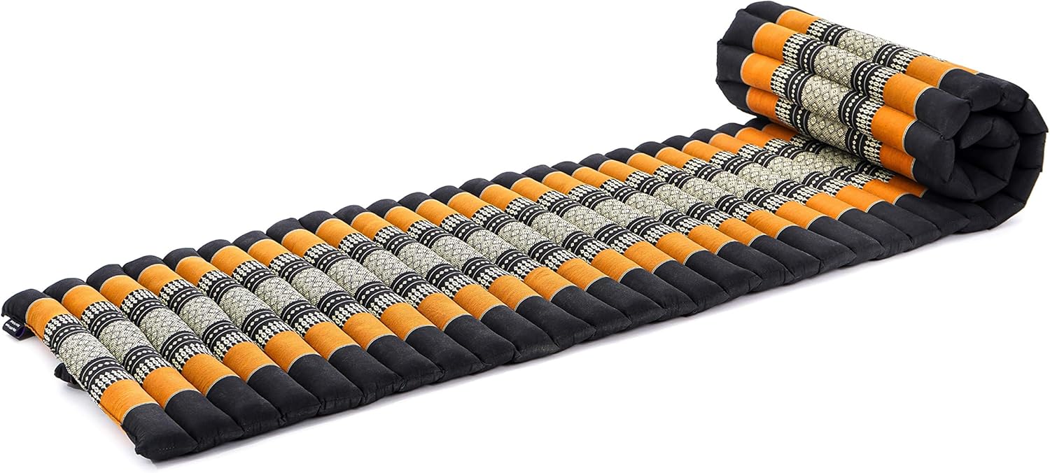 Mattress Pads Toppers Black Guest Bed Space Saving For 1 Person Yoga Floor Mat Thai Massage Pad Eco Friendly Organic And Natural Kapok 79xx2 Inches Leewadee Roll Up Thai Mattress Mattress Pads