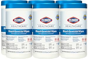 CLOROXPRO Clorox Healthcare Bleach Germicidal Wipes, 150 Count, Pack of 6 (Package May Vary)