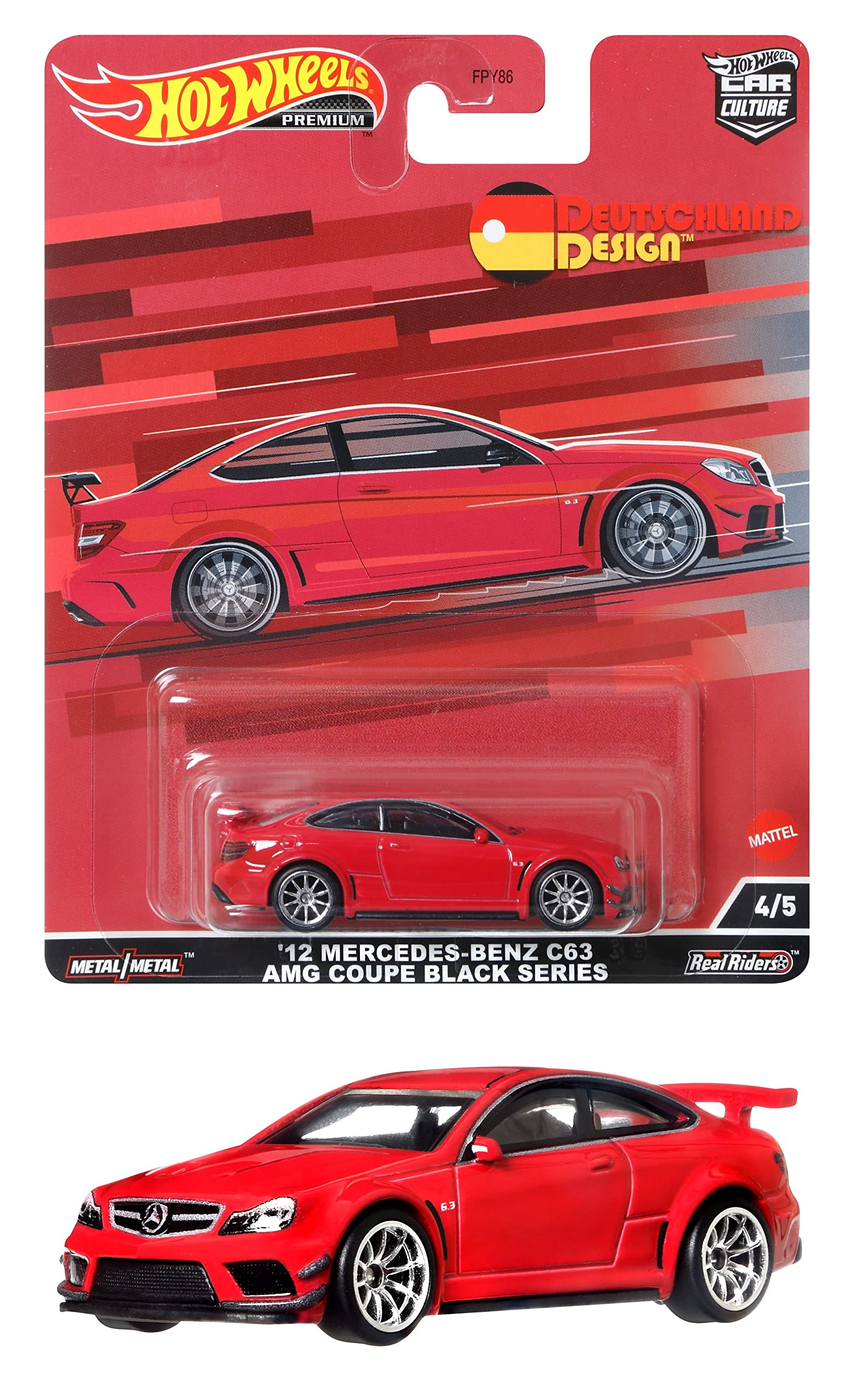Hot Wheels '12 Mercedes Benz C63 AMG Coupe Black Series 1:64 Diecast Car